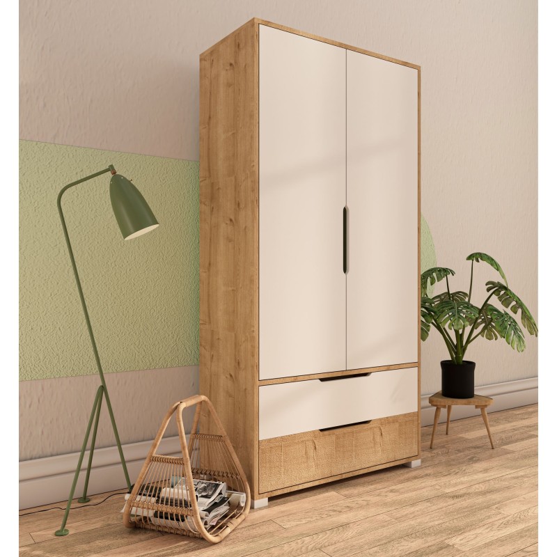 Wardrobe Flora 90 - Sapphire Oak, White Sapphire Oak
White