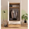 Wardrobe Flora 90 - Sapphire Oak, White Sapphire Oak
White