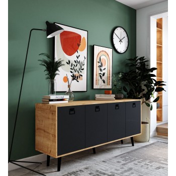 Console Mirza Modern 180 - Sapphire Oak, Anthracite Sapphire Oak
Anthracite