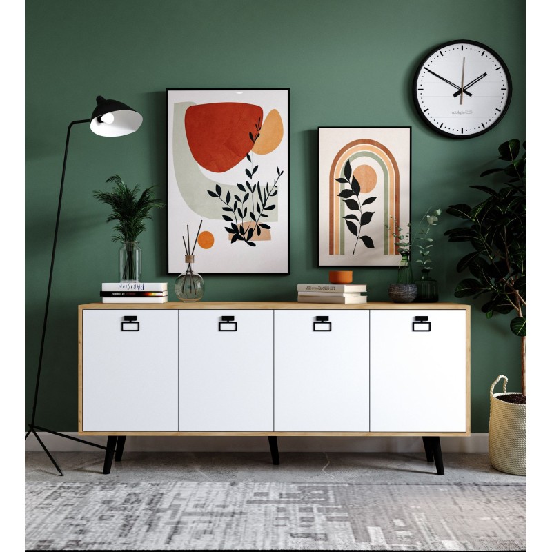 Console Mirza Modern 180 - Sapphire Oak, White Sapphire Oak
White