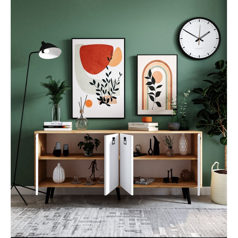 Console Mirza Modern 180 - Sapphire Oak, White Sapphire Oak
White