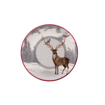 Dessert Plate Set (6 Pieces) Deer Winter Multicolor