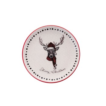 Dessert Plate Set (6 Pieces) Xmas Merry Multicolor