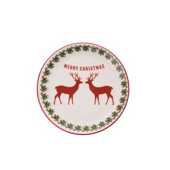 Dessert Plate Set (6 Pieces) Two Deers Multicolor