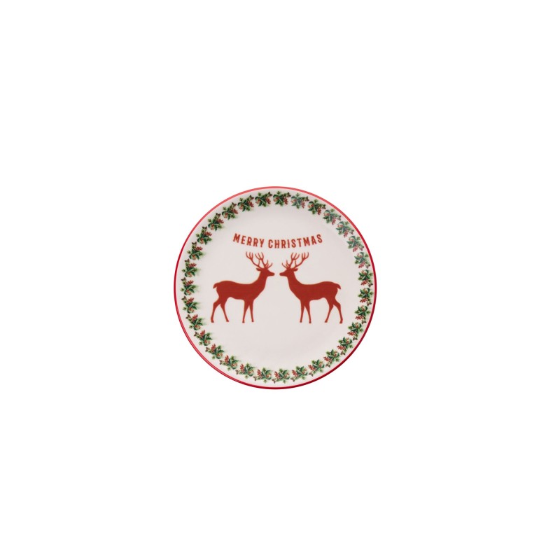 Dessert Plate Set (6 Pieces) Two Deers Multicolor