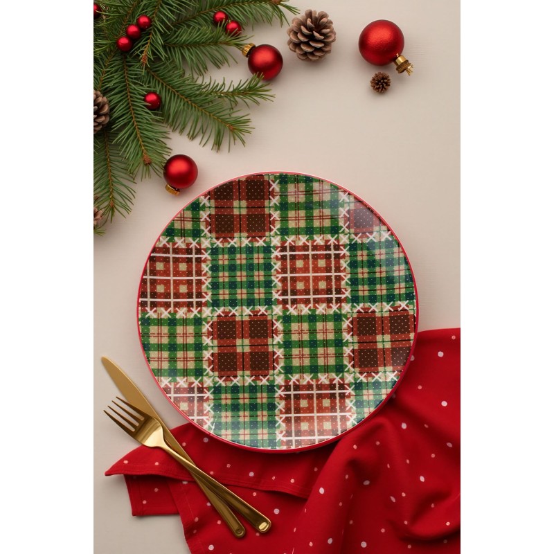 Service Plate Set (6 Pieces) Xmas Ekose Multicolor