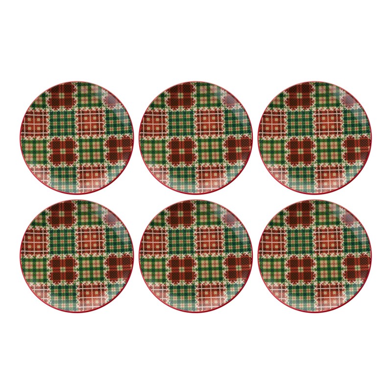 Service Plate Set (6 Pieces) Xmas Ekose Multicolor