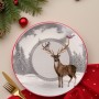 Service Plate Set (6 Pieces) Deer Winter Multicolor