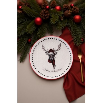 Service Plate Set (6 Pieces) Xmas Merry Multicolor