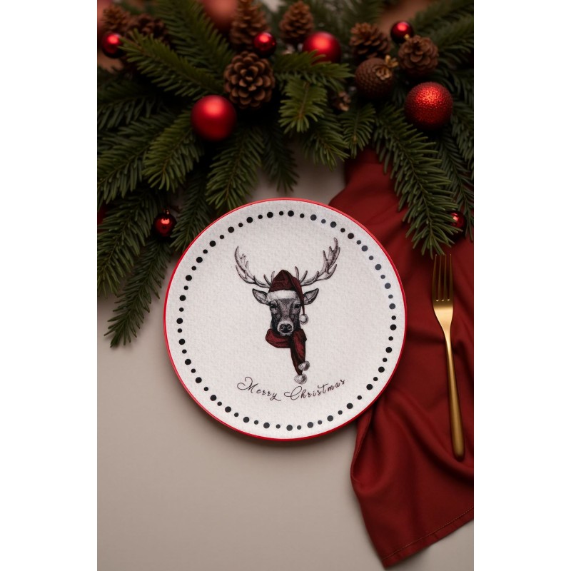 Service Plate Set (6 Pieces) Xmas Merry Multicolor