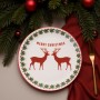 Service Plate Set (6 Pieces) Two Deers Multicolor