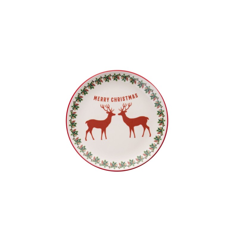 Service Plate Set (6 Pieces) Two Deers Multicolor