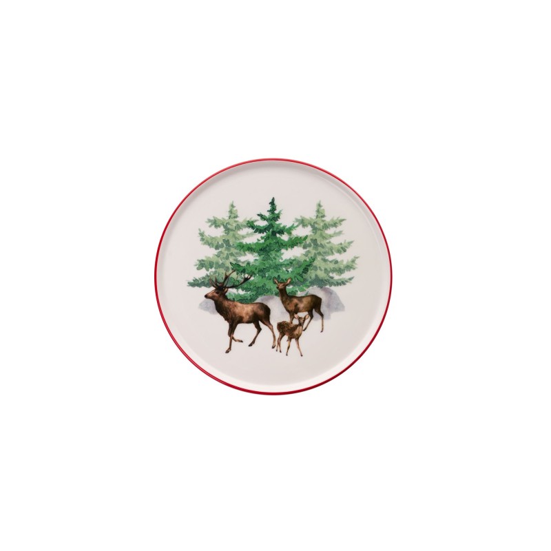 Service Plate Set (6 Pieces) Deer Pastoral Multicolor