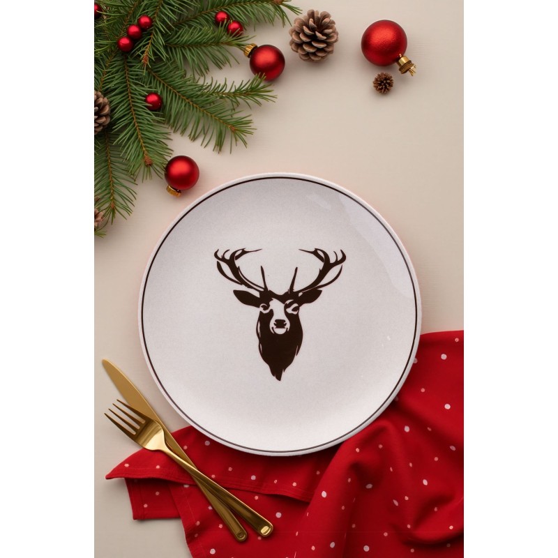 Service Plate Set (6 Pieces) Geyik Bordo Multicolor