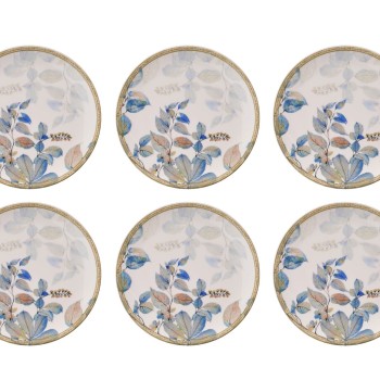 Dessert Plate Set (6 Pieces) Spring Flower Multicolor