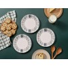 Dessert Plate Set (6 Pieces) Grey Lines Grey
White