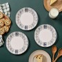 Dessert Plate Set (6 Pieces) Grey Lines Grey
White