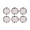 Dessert Plate Set (6 Pieces) Grey Lines Grey
White