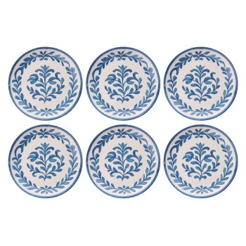 Service Plate Set (6 Pieces) Plain Old Blue
White