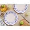 Service Plate Set (6 Pieces) Blue Ring Blue
White