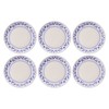 Service Plate Set (6 Pieces) Blue Ring Blue
White