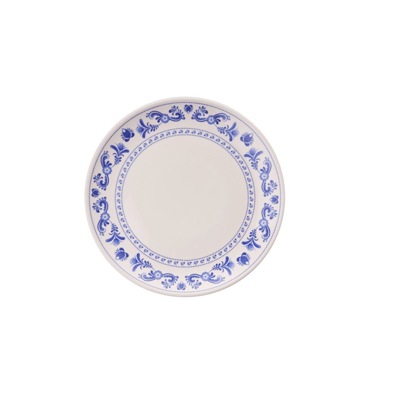 Service Plate Set (6 Pieces) Blue Ring Blue
White