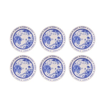 Service Plate Set (6 Pieces) Bonjour Blue Blue
White