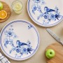 Service Plate Set (6 Pieces) Blue Bird Blue
White
