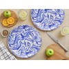 Service Plate Set (6 Pieces) Blue Wave Blue
White