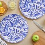 Service Plate Set (6 Pieces) Blue Wave Blue
White