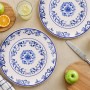 Service Plate Set (6 Pieces) Blue Flower Blue
White
