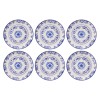 Service Plate Set (6 Pieces) Blue Flower Blue
White