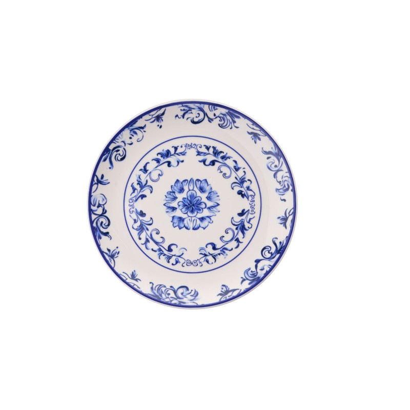 Service Plate Set (6 Pieces) Blue Flower Blue
White