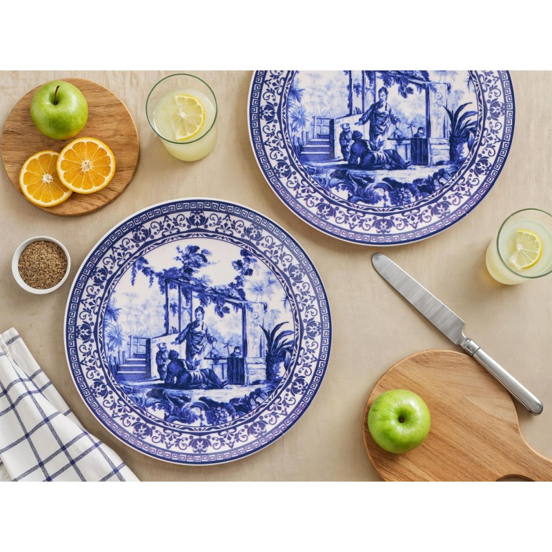 Service Plate Set (6 Pieces) Antique Blue Blue
White