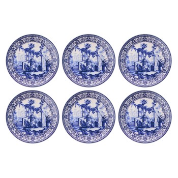 Service Plate Set (6 Pieces) Antique Blue Blue
White