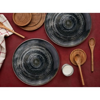 Service Plate Set (6 Pieces) Spiral Dark Black