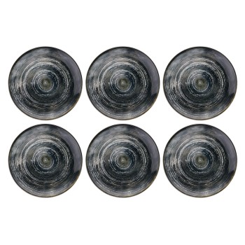 Service Plate Set (6 Pieces) Spiral Dark Black