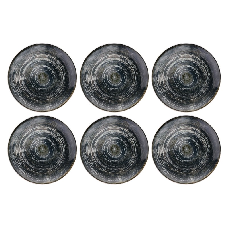 Service Plate Set (6 Pieces) Spiral Dark Black