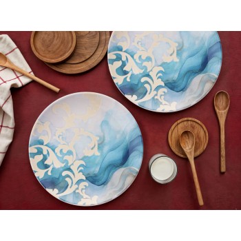 Service Plate Set (6 Pieces) Turquoise Pattern Multicolor