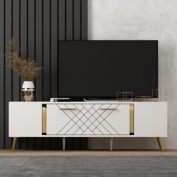 TV Stand Detas - White, Gold White
Gold