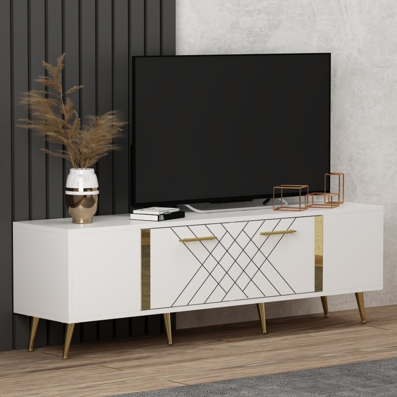 TV Stand Detas - White, Gold White
Gold