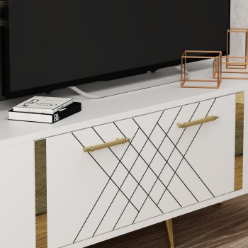 TV Stand Detas - White, Gold White
Gold