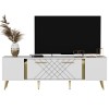TV Stand Detas - White, Gold White
Gold