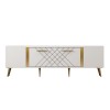TV Stand Detas - White, Gold White
Gold