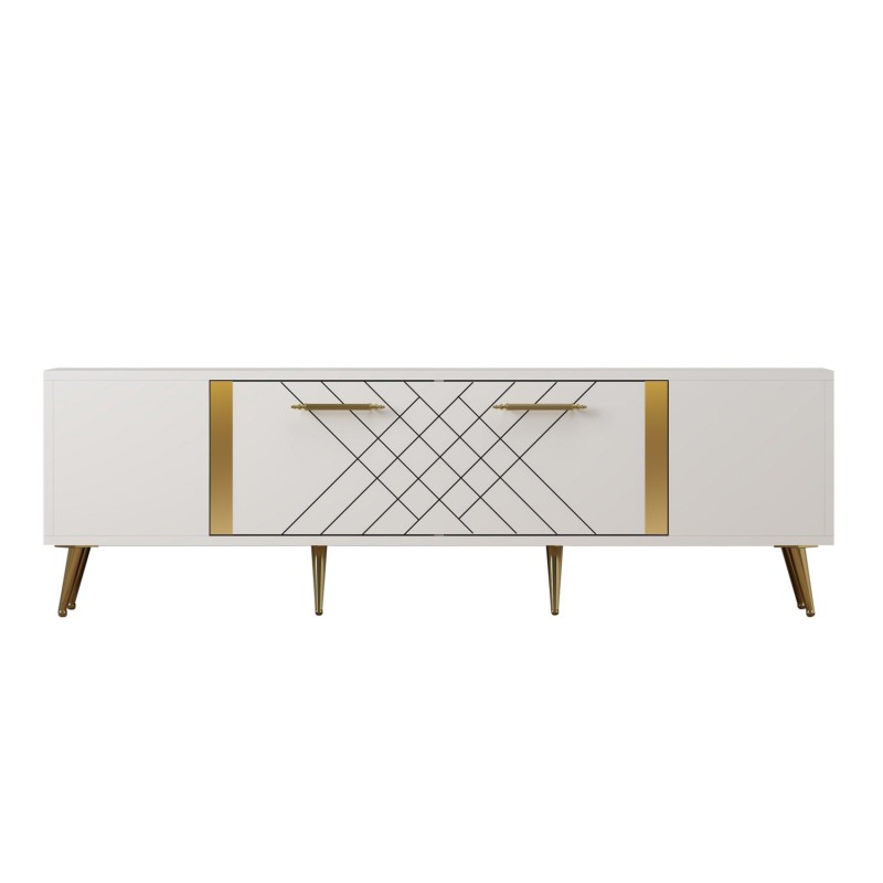 TV Stand Detas - White, Gold White
Gold