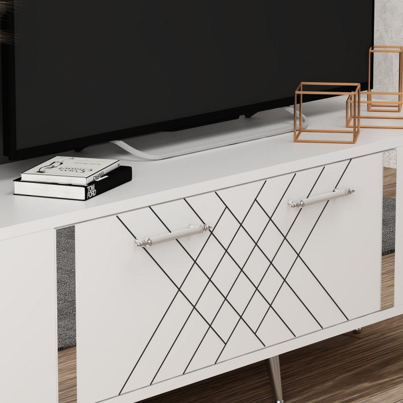 TV Stand Detas - White, Silver White
Silver