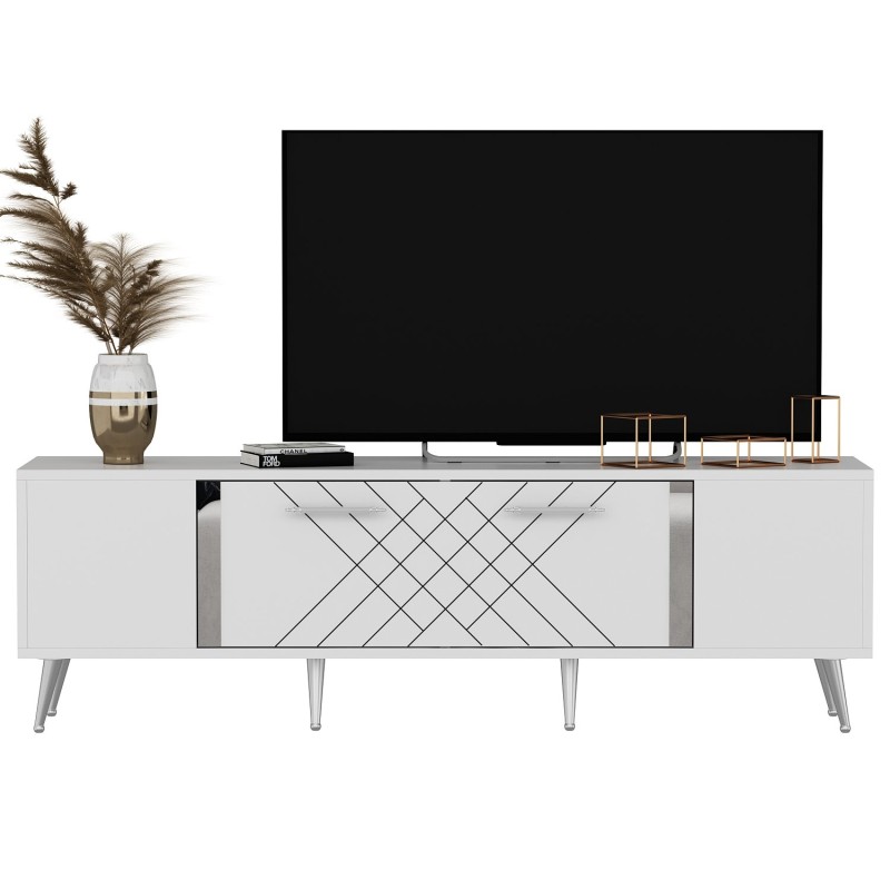 TV Stand Detas - White, Silver White
Silver