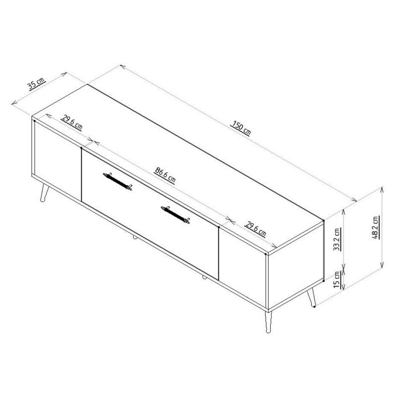 TV Stand Detas - White, Silver White
Silver
