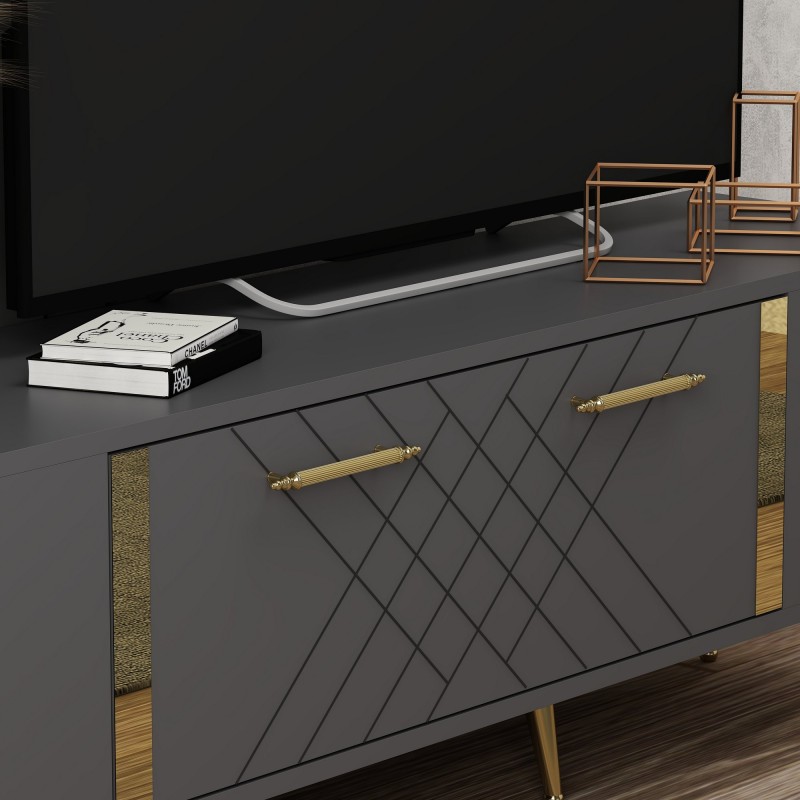 TV Stand Detas - Anthracite, Gold Anthracite
Gold