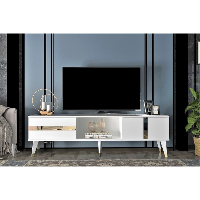 TV Stand Vania - White, Gold White
Gold